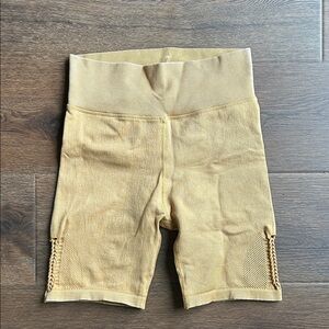 Offline by Aerie Bike Short in Camel Color with Macrame Detail | Biker Short